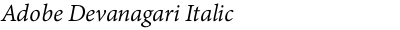 Adobe Devanagari Italic